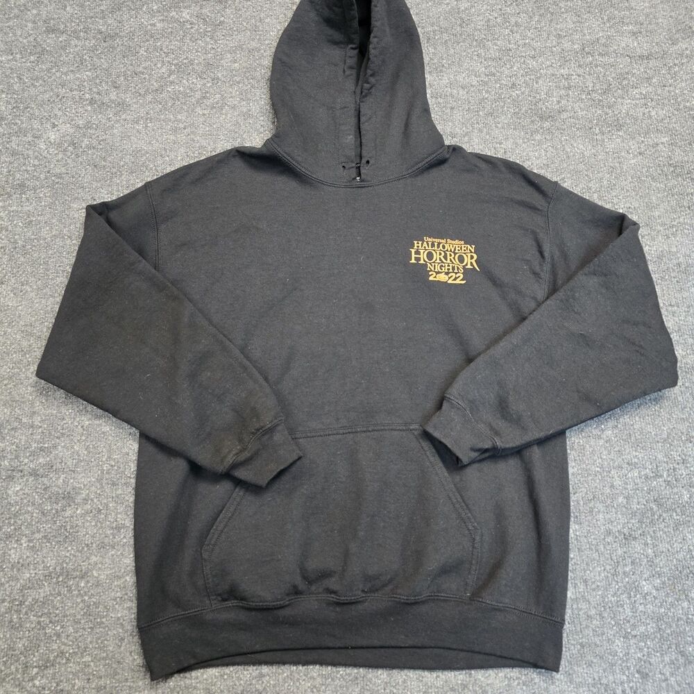 Universal Studios Halloween Horror Nights 2022 Pullover Hoodie Womens Sz L Black